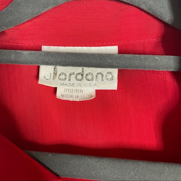 Vintage Jordana Red Embroidery Button up blouse - Picture 10 of 11
